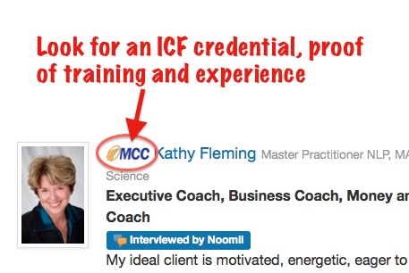 ICF credentials can be found on Noomii profiles in front of the coach name